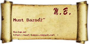 Must Bazsó névjegykártya